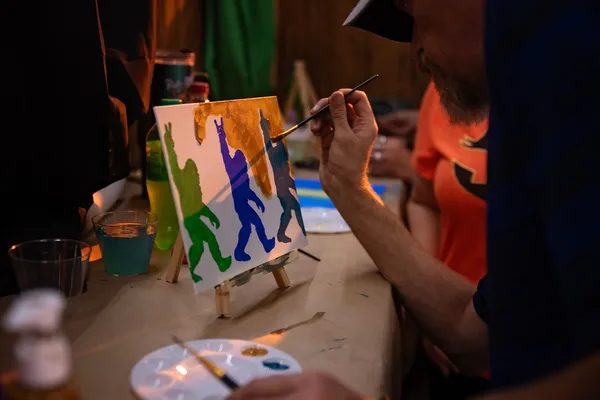Adding colorful silhouettes to a canvas