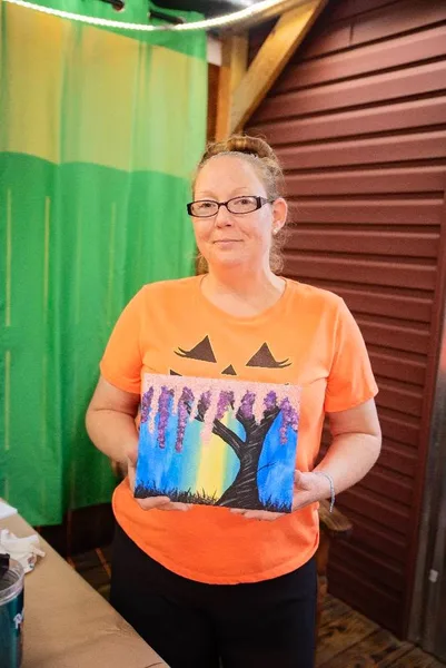 A finished painting full of color